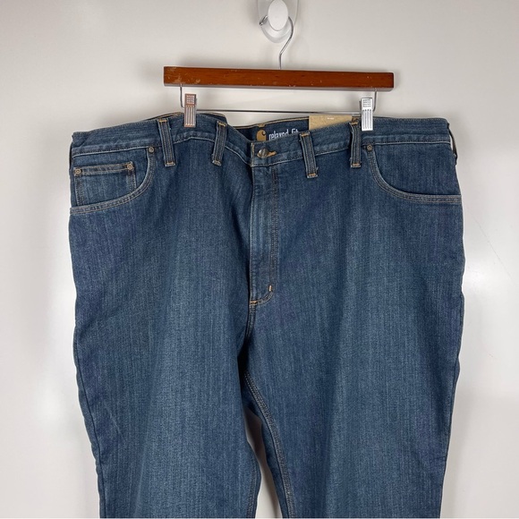 NEW Carhartt Relaxed Fit Fleece Lined Holter Jeans Straight Leg Men's Size 50x30 - Picture 3 of 9